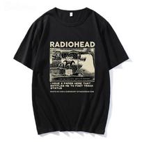 25-26 Radiohead 100% Cotton T-Shirt Men's Vintage Classic North American Touring Rock Camisetas Hombre Hip Hop Street Casual Top S