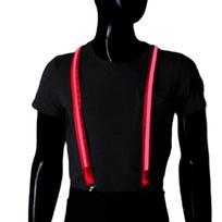 Light Up Suspender Brace for Men Back Harness Strap for Music Festival Party Night Club Costume Shoulder Bondage Strap raudona