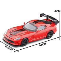 1/32 Dodge Viper ACR SRT lydinio sportinio automobilio modelis Metaliniai liejiniai ir žaisliniai transporto priemonės Automobilio modelis Simuliacinis garsas ir šviesa Žaislas Dovana raudona