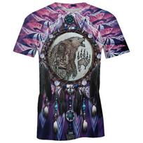Men's 3D Printed T-Shirt Short Animal Wolf Print Sleeve O-Neck Pullover casual top S