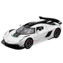 1/22 Koenigsegg JESKO Sports Car Model Car Model Toy Metal Die Casting, with Music and Pullback Function Model Collection Racing Gift Boy balta