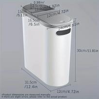 Slim Plastic Trash Bin With Lid,Easy Press-Top,Space Saving Design, Suitable For Bathroom Kitchen Living Room,Simple Solid Color 10L balta