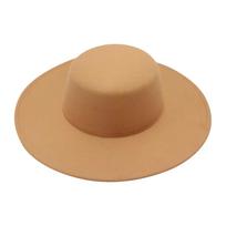 European Fashion Retro Light Flat Party Hat Big Brim Top Hat Catwalk Stage Performance Modeling Felt Jazz Hat One Size kupranugaris