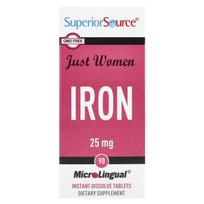 Superior Source, Tik Moteriai, Geležis, 25 mg, 90 Mikrolingual Greitai Tirpstančių Tablečių