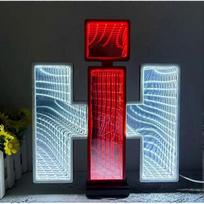 International Harvester Tunelio Šviesos Lempa Kūrybiškas 3D Begalybės Veidrodžio Efektas, Raudonos ir Baltos LED Dekoratyvinė Šviesa Garažui, Vyriškam Kampeliui ir Sodybos Dekoru 1pcs