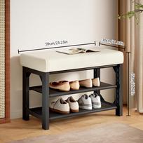 Duty Padded Shoe Bench with Storage – Wide Entryway Bench for Hallway, Mudroom, Sturdy Space-Saving Shoe Rack, Cushioned Seat