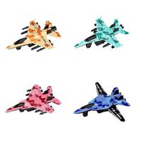 4Pcs Friction Powered Pull Back Airplane Toys Mini Fighter Toy for Children