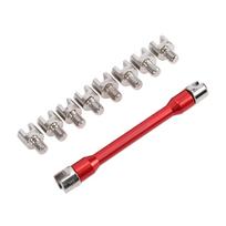 Motorcycle Spoke Wrench Set 5.0 6.8mm High Hardness Spoke Spanner Repair Tool for Motorbike Scooter Red