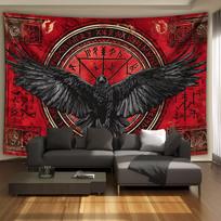 2D Norse Raven with Runes Photography Background Cloth 47.2x31.5inch/120*80cm