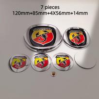 7 vnt. Fiat Abarth Automobilio Gaubto Priekinės Grotelės Bagažinės Dangčio Logotipo Ženklelis 85/95/100/120mm Automobilio Ratų Centriniai Dangteliai Gaubteliai
