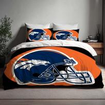 Handmade Gift Denver Broncos Duvet Cover Three Bedding Set Custom Name Birthday Bedding Quilt Cover Christmas Halloween Gift Back to School. 135x200cm
