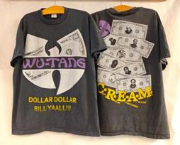 Wu-Tang Clan C.R.E.A.M Dolerio banknotai 90-ųjų Grupės Rap HIPHOP Dydis L PAKARTOTINIS Spausdinimas Unisex Marškinėliai L
