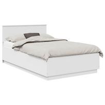 LED Strip Light Bed Frame White 135 x 190 cm Engineered Wood