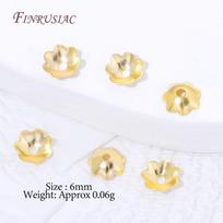 10/20/30Pcs 18K Gold Plated Smooth Flower Bead Caps,Brass Bead Ends For Bracelet Necklace Earring Making Supplies DIY Findings 10 pcs