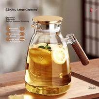 Niye Glass Water Pitcher High Temperature Resistant Large Capacity Household Borosilicate Glass Jug Thickened Cold Water Kettle
