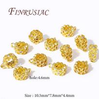 2/6/12Pcs/Lot 18K Gold Plated Bail Beads For Jewelry,Bails For Pendants Connector DIY Bracelet Accessories,Separators For Beads 2 pieces