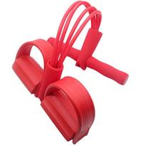 Gym Yoga Fitness Body Trimmer Foot Multi Function Tension Sit up Pull Rope Elastic Resistance Bands Free size raudona