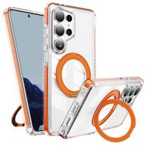case for S26 plus ultra 360 gear magnetic bracket protective case transparent Wireless Charging tough shell With Holder plain Galaxy S26 oranžinė