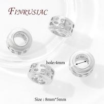 18K Gold Plated Brass Spacer Beads For Bracelets Accessories,Separator For Beads,DIY Jewelry Making Supplies,Round Metal Bead 4 pieces