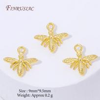 10/20Pcs 18K Gold Plated Brass Bee Charms Embossed Insect Connectors For Earrings Necklace DIY Jewelry Making Accessories 10 pieces
