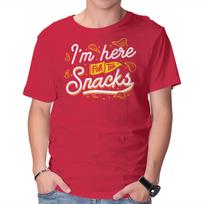 Unisex Crew Neck T-Shirt Here For The Snacks Graphic Short Sleeve Casual Tee XL