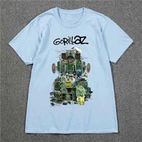Men's and Women's T-shirts NEW GORILLAZ Band Album Heavy Cotton Light Blue XXXL