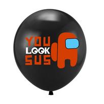 Among Theme Us Birthday Party Decoration Supplies Set Banner Balloon Insert Cake Black Balloon-1pcs
