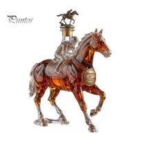 Airtight Whiskey Decanter Decanter, Horse Shape, High Borosilicate Glass Wine Bottle, Durable Smooth Taste Preserves Aroma And Flavor Container, Gift 350ml