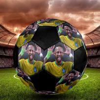 Neymar Jr Indoor Soccer Ball Colorful Machine Stitched PVC Size 5 Team Training Competition Ready Durable High-Bounce Cool Sports Gift