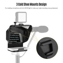 Portable Smartphone Teleprompter Prompter with Phone Holder Adapter Remote Control for Video Recording Live Streaming