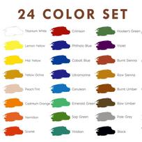 SONGWOOART 24 Colors Paint Canvas Kit  Acrylic Easel & Brushes Set Premium Craft Painting for Adults Kids DIY 31x26cm