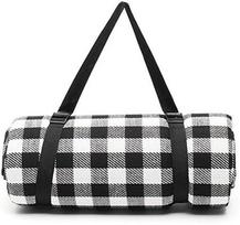 Acrylic Black White Check Picnic Mat Waterproof Thickened Portable Camping Moisture Proof Mat for Outdoor Picnic Camping Hiking 1.5*2m