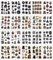20 Sheets DIY Vinyl Sticker Pack Self-Adhesive Die-Cut Holiday Decoration Scrapbooking 179*266*3mm