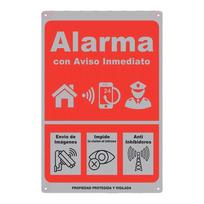 HD Metalinis skardinis ženklas Ispanų H Signalizacija Vaizdo stebėjimas Sienų dekoras Retro Namų saugos įspėjamasis ženklas Namams Verslui Garažui Dekoro 20x30cm（7.8x11.8inch）