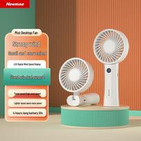 Newsmy Portable Mini Foldable Desk Handheld Fan USB Rechargeable Silent Desktop Small Fan balta