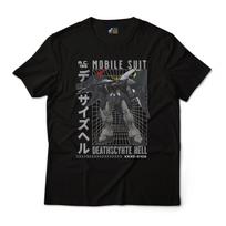 Gundam Deathscythe Hell XXXG-01D2 Retro Anime Grid Design Graphic Art T-Shirt M