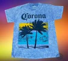 New Corona Extra Palm Tree Tie Dye Classic Men's Vintage T-Shirt M