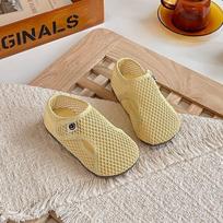 Girls' Summer 2026 Breathable Velcro Flat-Toe Mesh Sandals - Non-Slip Casual Toddler Shoes Size 21-25 box 50 pairs geltona