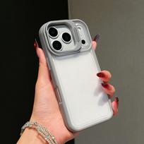 case for iphone 17 16 15 14 13 12 11 pro max Lens protection bracket protective cover full coverage plain Anti-Fingerprint iPhone17 pilka spalva