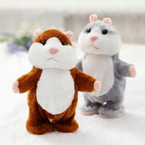 Dropshipping 18cm Talking And Walking Hamster Toys Speak Sound Repeat Stuffed Plush Animal Electric Toys Cute Toys For Children 18cm pilka spalva