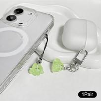 1Pair animacinių filmų šviesus aštuonkojis telefono dirželis Lovely Animal mobiliojo telefono grandinėlė raktų pakabukas fotoaparatas pakabukas automobilio raktų priedai žalia