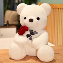 Rose Bear Plush Toy Soft Stuffed Plushies Home Sofa Throw Pillow Ornament Kids Favors Valentine's Day Gifts Wedding Party Decors 25CM