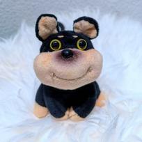 10cm simulation new bib bee puppy pendant stuffed plush toy cartoon pillow figurine cute children's birthday gift fun doll