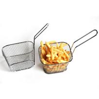 Deep Fryer Basket Food Presentation Oil Strainer Stainless Steel French Fry Cooking Basket Square for Home Kitchen China Mainland