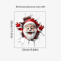 Christmas Toilet Cover Sticker Santa Claus Wall-Breaking Holiday Supplies Christmas Window Clings For Daily Indoor Home Room
