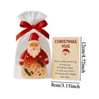 Christmas Hug Ornament Santa Claus Ornaments Keepsake Heartwarming Cards With Bags For Friends Family Kids Adults Women Girls