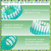 FTS 40 Pack Disposable Mini Travel Toothbrushes - 5 In 1 Function, Travel Date Portable Individually Packed