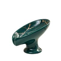 Self-Draining Soap Holder Leaf Shape Soap Plate Cleaning Tools Ceramic Soap Dish  Shower žalia