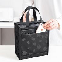 CAMUZ Japanese-Style Insulated Lunch Bag, Bento Box Bag, Office Worker's Lunch Bag, Simple And Stylish Lunch Bag, Black Magic Bag