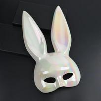 Dress Up Cosplay Mask Bunny Ears Half Face Mask Sexy Face Cover  Christmas balta